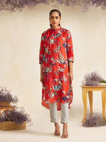 RUST FOUNTAIN GATHERED TUNIC