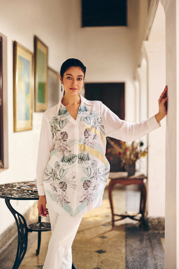 AQUA GREEN PLASMA FOIL FLASH SHIRT