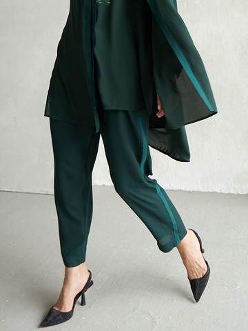 EMERALD GREEN NARROW LEG TROUSER