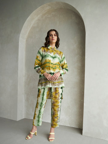 GREEN YELLOW AVALON ARYA CO-ORD SET