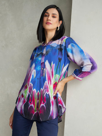 BLUE GLOW BUTTERFLY SHIRT