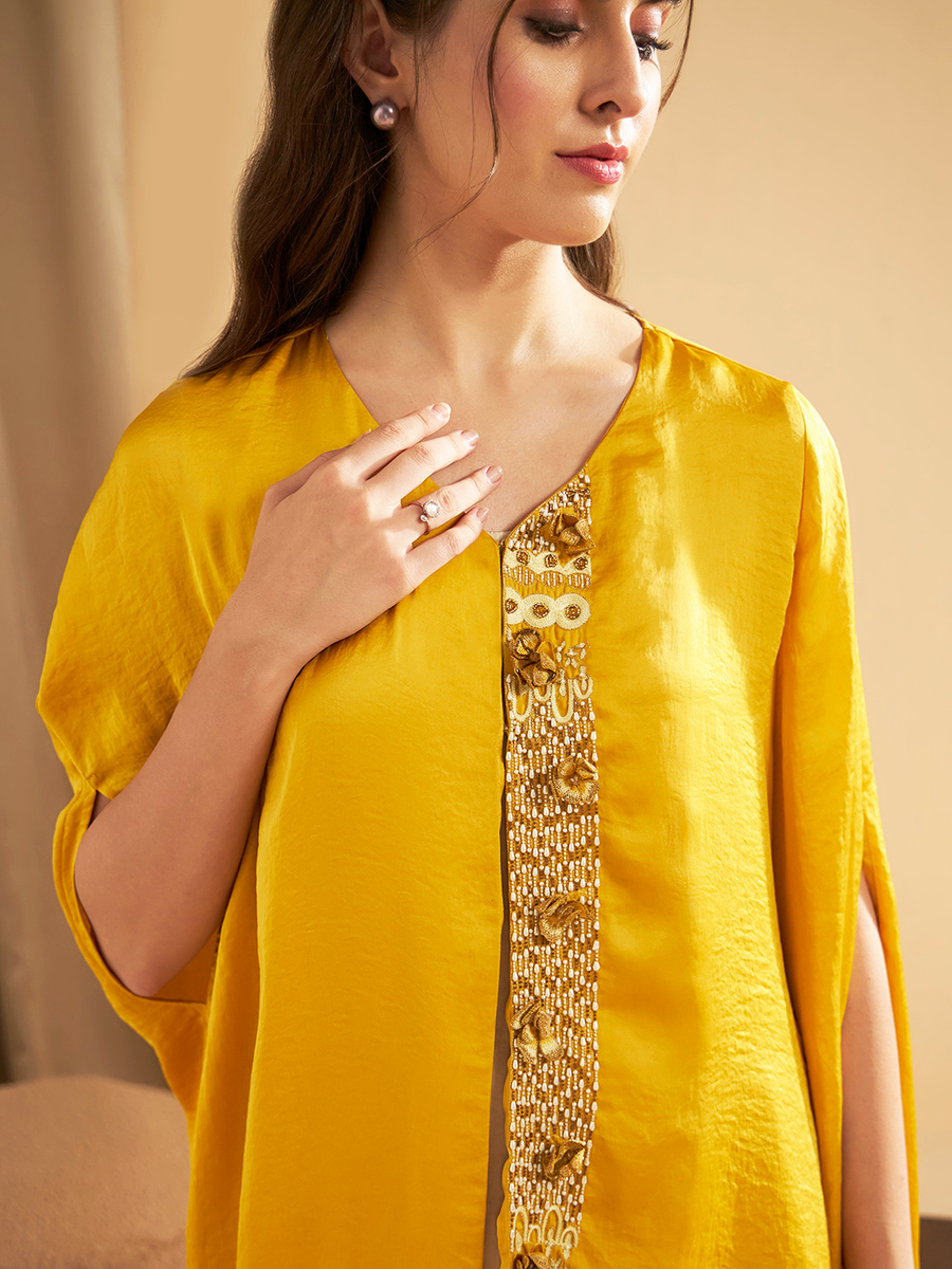 Buy Charles Solid Mustard/light Gold Tunic Online - Chique