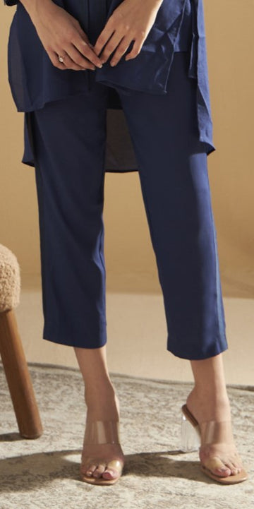 NAVY ALEXA NARROW LEG TROUSER