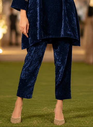 VELVET NAVY TROU PANTS