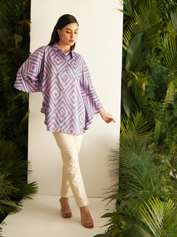 PINK RHOMBUS FLAP SHIRT