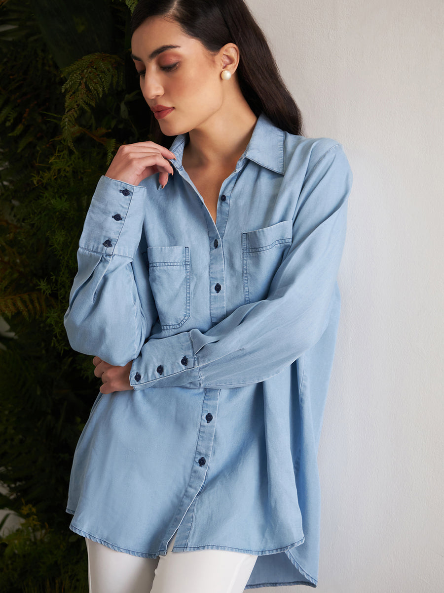 DENIM BLUE NIDE SHIRT