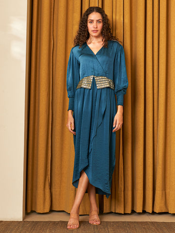 PERSIAN BLUE CARLOS DRESS