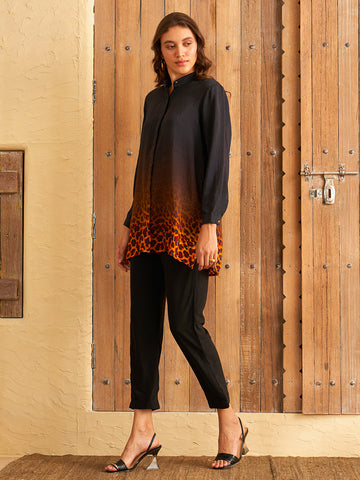 WHISKERS BLACK CONCEAL PLACKET SHIRT