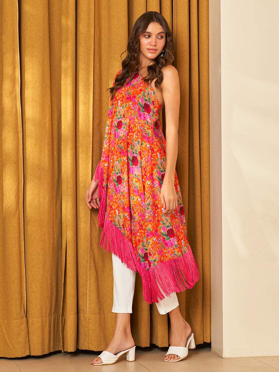 ORANGE BLOOM SUFIYA TASSEL DRESS
