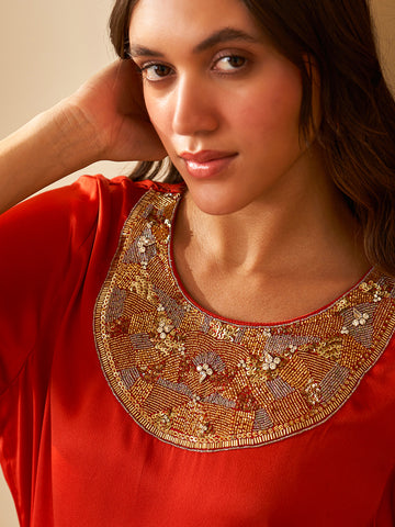 RUST ORANGE STYLI DRESS