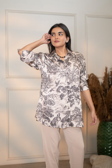 ASIAN COUNRTYSIDE BEIGE ALL DAY SHIRT