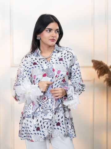 JAPAMESE GARDEN WHITE ALL DAY SHIRT