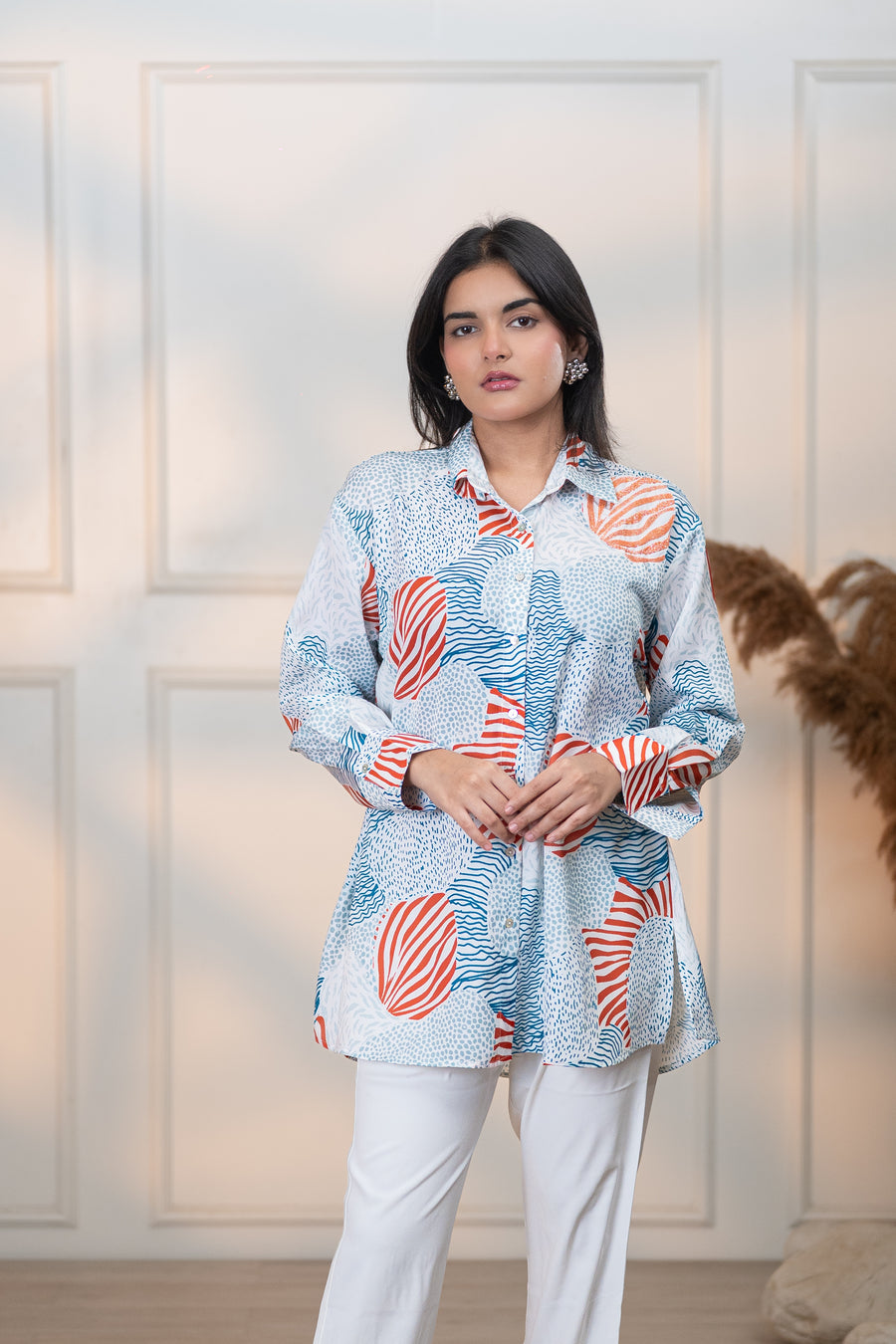 KOREAN DOT WHITE ALL DAY SHIRT