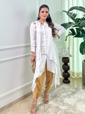 WHITE DIA TRAPEZIO TUNIC