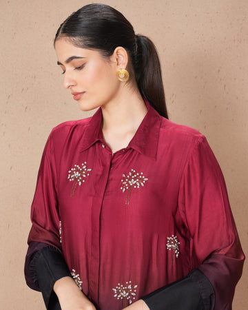 WINE OMBRE SYNERGY SHIRT