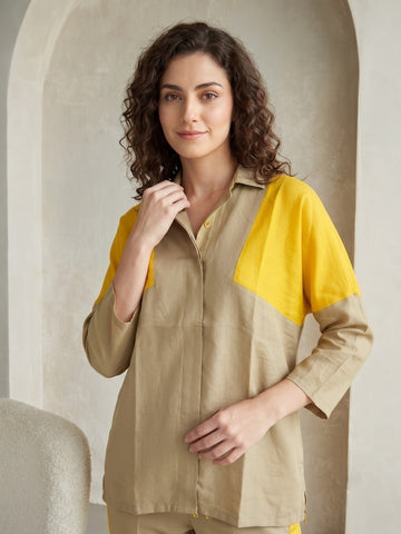 OLIVE BLOCKIT SHIRT
