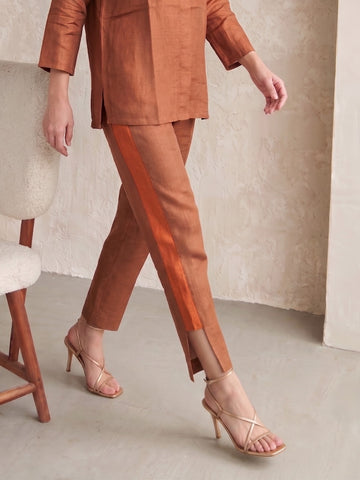 BROWN BLOCKIT PANTS