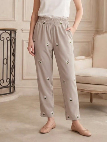 BEIGE NARROW LEG TROUSER