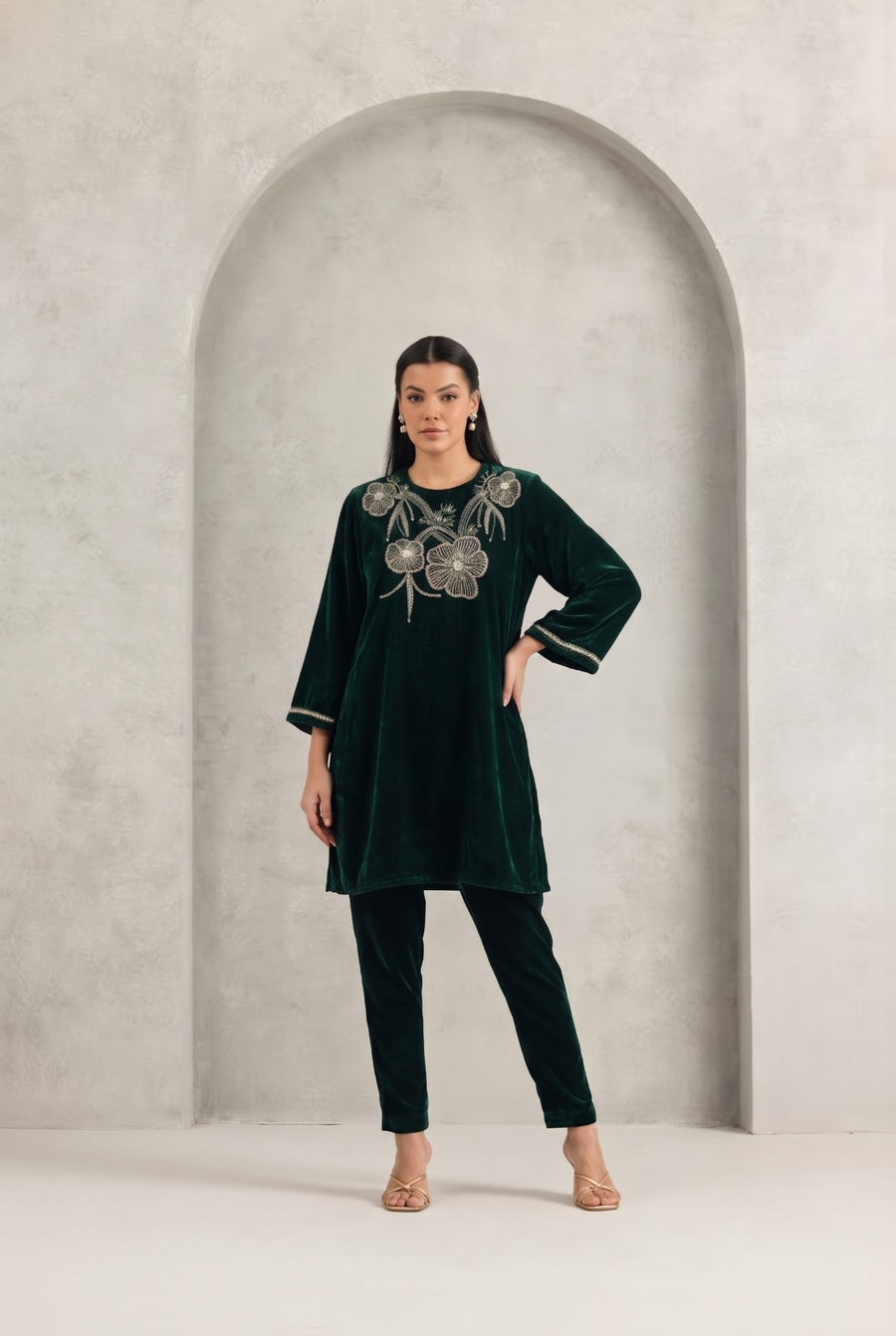EMERALD VELVET RADICAL TUNIC