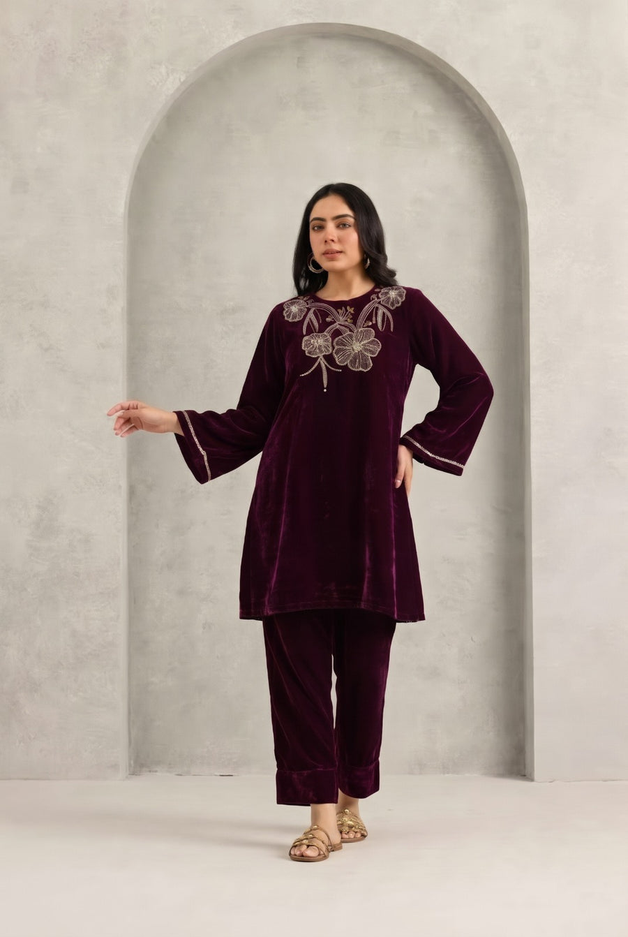 WINE VELVET RADICAL TUNIC