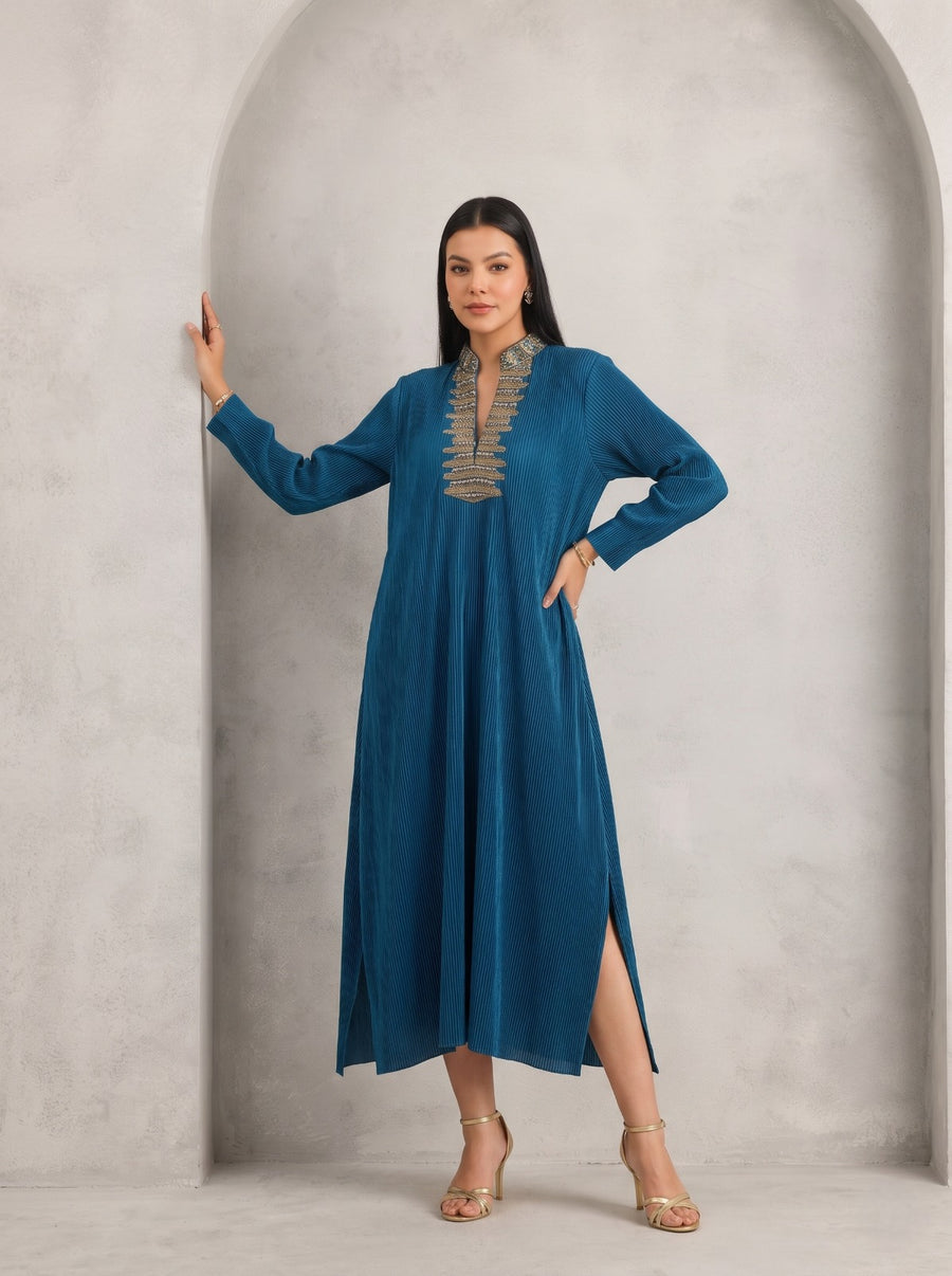 PERSIAN BLUE PERMA DRESS