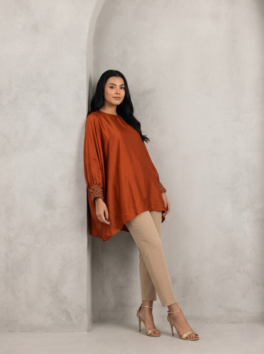 RUST CASPER CUFF TOP