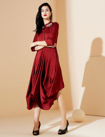 Wine Emily Long Dress