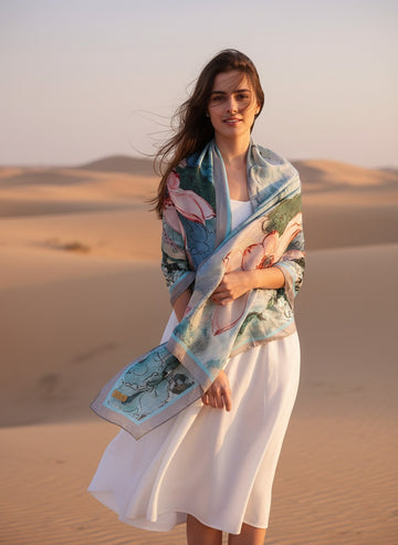 GREY GLACIER WOMEN SCARF