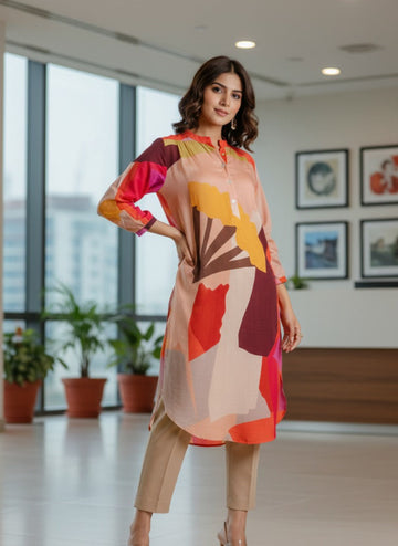 WINE SAHARA GATHERED TUNIC