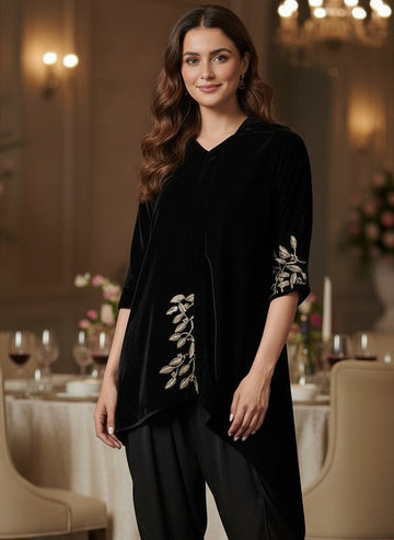 VELVET BLACK ACE TUNIC