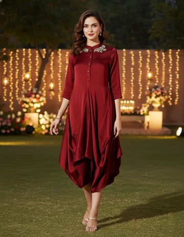Wine Emily Long Dress