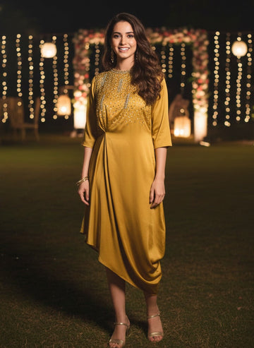 MUSTARD STARDUST DRESS