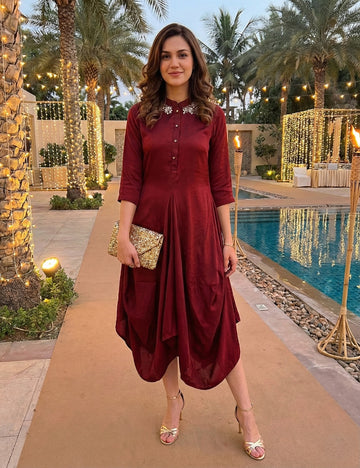 Wine Emily Long Dress