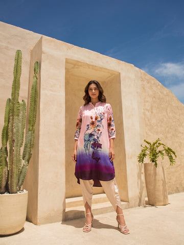 PINK MARINA GATHER TUNIC