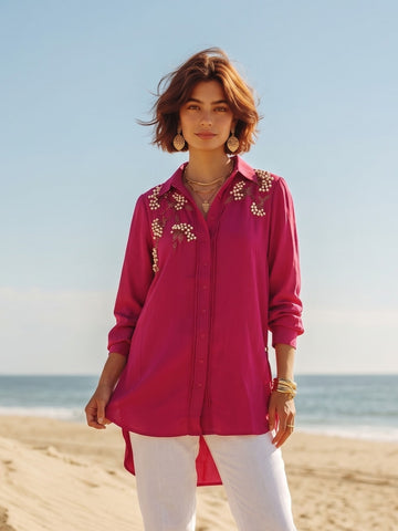 RANI BEADED GRAPE SHIRT