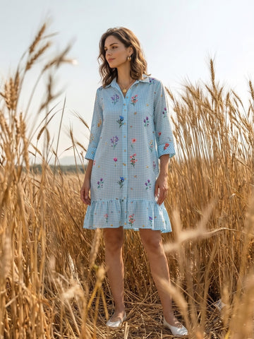 BLUE RUMI STAGE DRESS