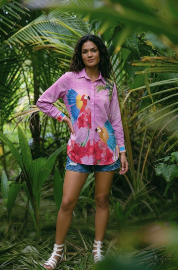 PINK RUFUS COLLARED BUTTON DOWN SHIRT