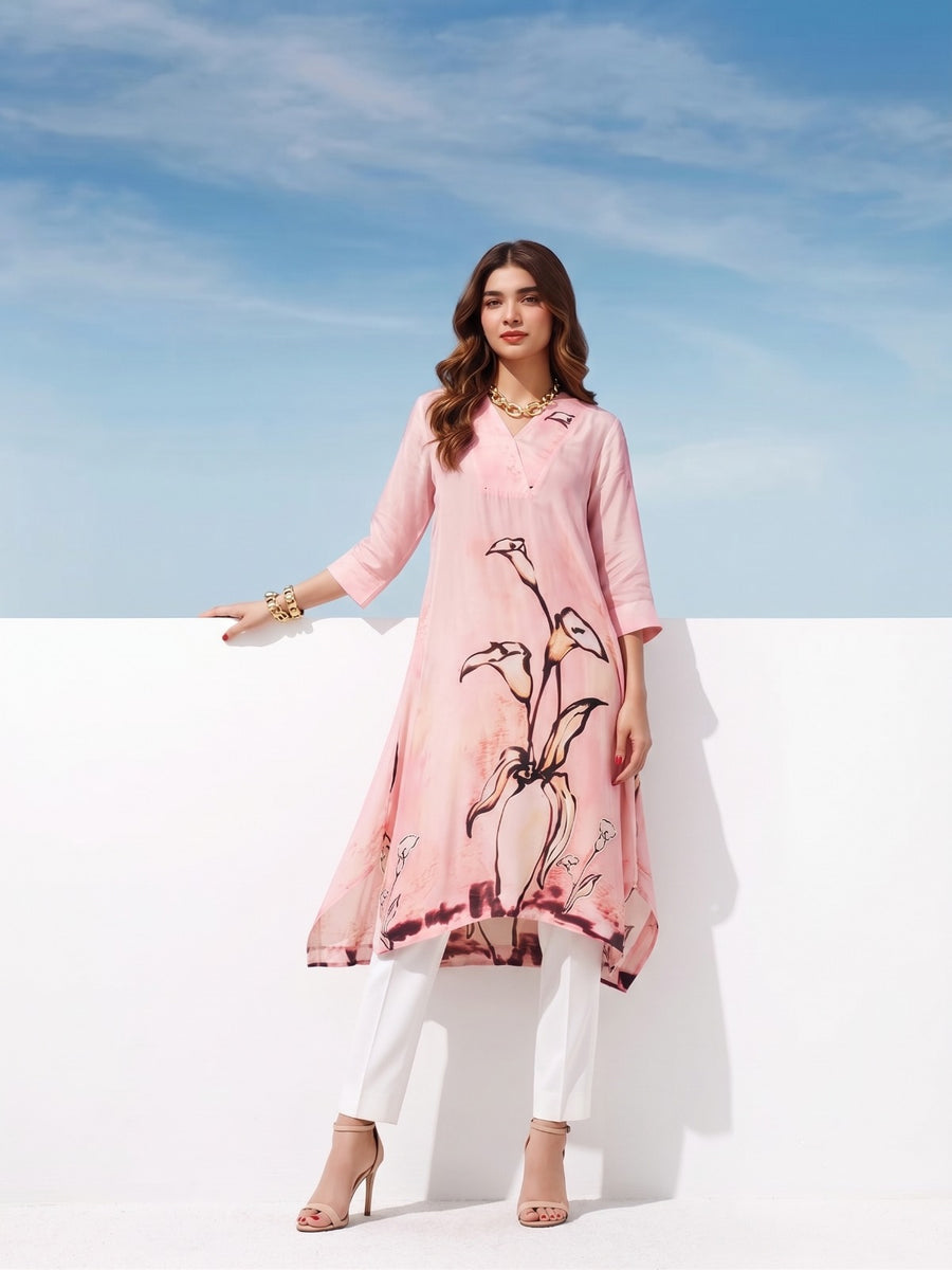 PINK TRENCH CABLE TUNIC