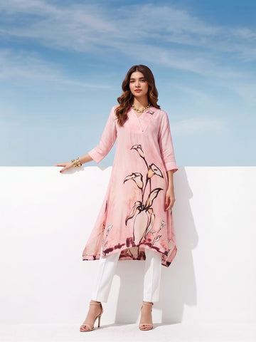 PINK TRENCH CABLE TUNIC