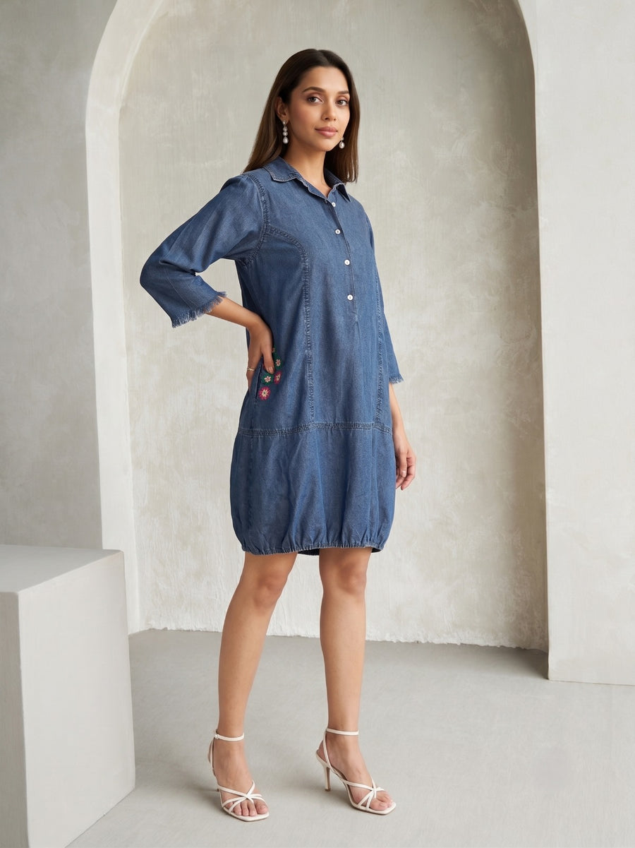 BLUE DENIM DYNA DRESS
