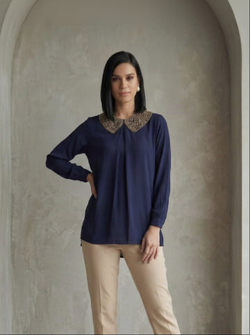NAVY AIZZA SHIRT