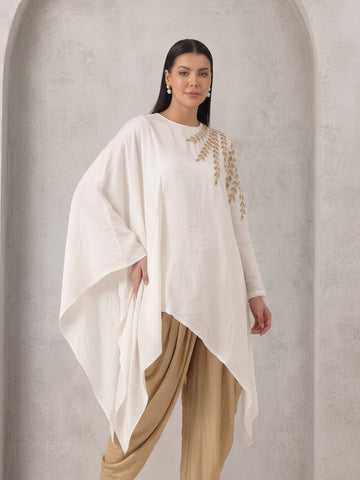 White Sh Beaded Cape