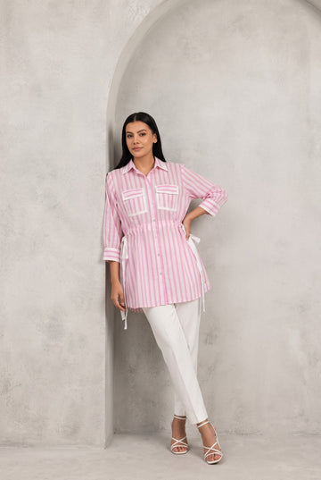 PINK MIDI SHIRT