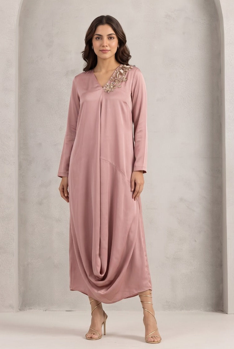 DUSTY PINK MIA LONG DRESS