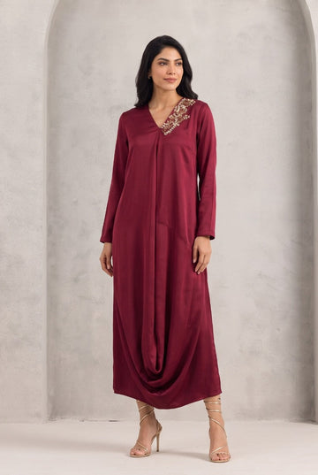 WINE MIA LONG DRESS