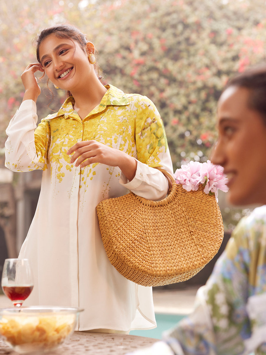 YELLOW AMALTAS CRYSTALLINE SHIRT