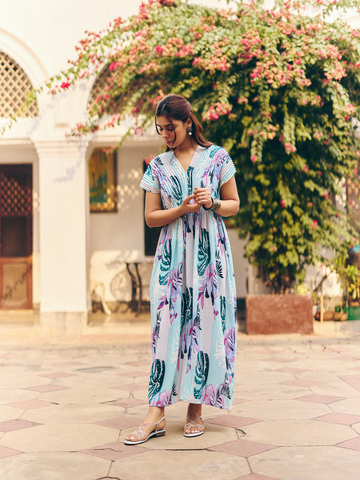 BLUE OHIO MONPA DRESS