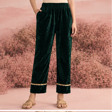 VELVET EMERALD GREEN RADICAL PANTS