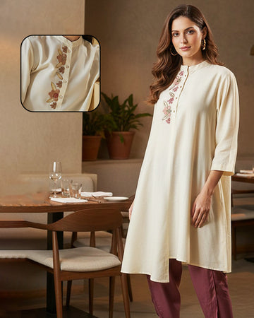 LIGHT GOLD ALISHA PLACKET TUNIC