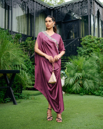 ELECTRIC PLUM CLUSTER DRESS